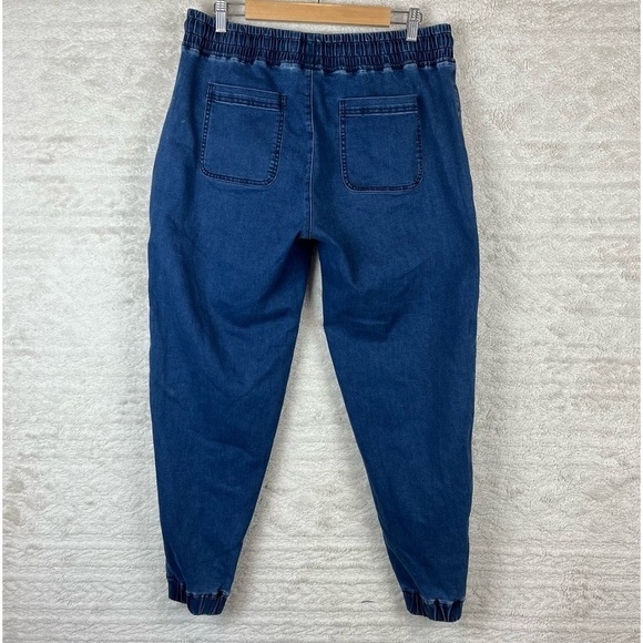 DISNEY Mickey Mouse Denim Joggers Large Patches - Picture 8 of 15